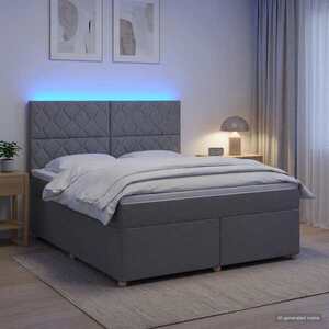 Imagine vidaXL Pat boxspring cu saltea Gri deschis 140 x 200 cm Țesătură