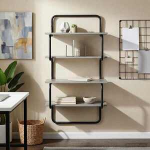 Imagine vidaXL Raft de perete cu 4 niveluri Sonoma gri 60 x 24, 5 x 104 cm