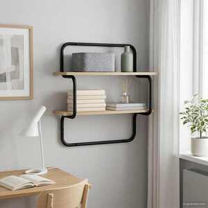 Imagine vidaXL Raft de perete cu 2 niveluri Stejar Sonoma 80 x 24, 5 x 61 cm