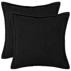 Imagine vidaXL Husă pentru pernă 2 pcs HOUTEN Negru 45 x 45 cm Bouclé