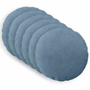 Imagine vidaXL Husă pentru pernă 6 pcs HEERLEN albastru Ø 40 cm cord