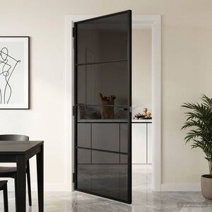 Imagine vidaXL Ușă de interior 93 x 201, 5 cm Sticlă Temperată și Aluminiu