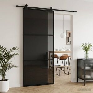 Imagine vidaXL Ușă glisantă 90 x 205 cm Sticlă Temperată și Aluminiu