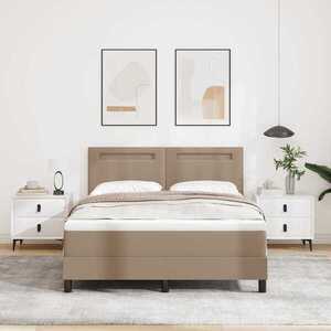 Imagine vidaXL Pat cu arcuri Cappuccino 140 x 200 cm Piele artificială