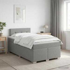 Imagine vidaXL Pat boxspring cu saltea Gri deschis 120 x 190 cm Țesătură