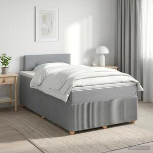 Imagine vidaXL Pat boxspring cu saltea Gri deschis 120 x 190 cm Țesătură