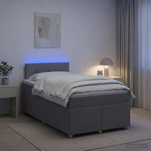 Imagine vidaXL Pat boxspring cu saltea Gri deschis 120 x 190 cm Țesătură