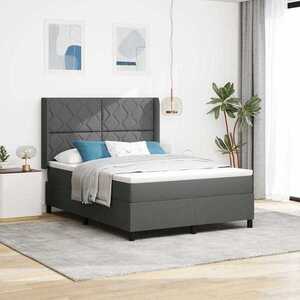Imagine vidaXL Pat cu arc LED cu headboard Gri închis 140 x 190 cm țesătură