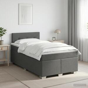 Imagine vidaXL Pat boxspring cu saltea Gri închis 120 x 190 cm Țesătură