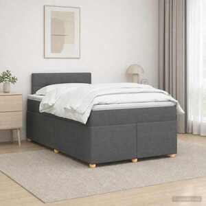 Imagine vidaXL Pat boxspring cu saltea Gri închis 120 x 190 cm Țesătură