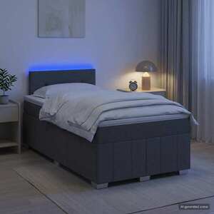 Imagine vidaXL Pat boxspring cu saltea Gri închis 120 x 190 cm Țesătură