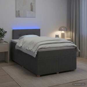 Imagine vidaXL Pat boxspring cu saltea Gri închis 120 x 190 cm Țesătură