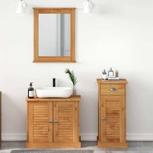 Imagine vidaXL Set de mobilier pentru baie VIGO 3 buc. Maro miere