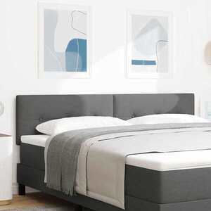 Imagine vidaXL Tăblie LED cu benzi LED cu headboard Gri închis 180 cm țesătură
