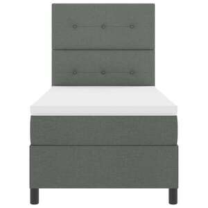 Imagine vidaXL Pat cu arcuri cu benzi LED Gri închis 90 x 190 cm țesătură