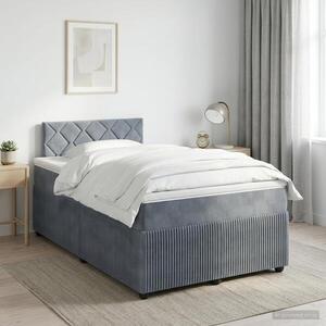 Imagine vidaXL Pat boxspring cu saltea Gri închis 120 x 190 cm Catifea
