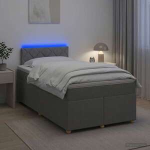 Imagine vidaXL Pat boxspring cu saltea Gri deschis 120 x 190 cm Țesătură