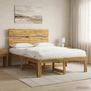 Imagine vidaXL Cadru de pat dublu cu spătar ROSTOCK Alb 120 x 190 cm
