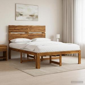 Imagine vidaXL Cadru de pat dublu cu spătar ROSTOCK natural 140 x 190 cm