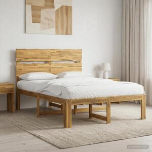 Imagine vidaXL Cadru de pat dublu cu spătar ROSTOCK Alb 140 x 190 cm
