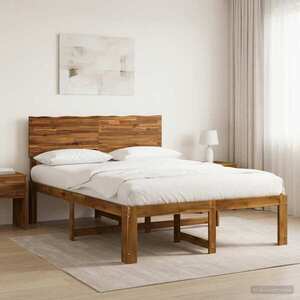 Imagine vidaXL Cadru de pat dublu cu spătar ROSTOCK natural 152 x 203 cm