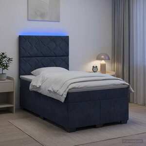 Imagine vidaXL Pat boxspring cu saltea Gri închis 120 x 190 cm Catifea