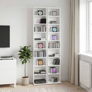 Imagine vidaXL Dulap pentru CD-uri 2 buc. Alb 33 x 23, 5 x 175 cm