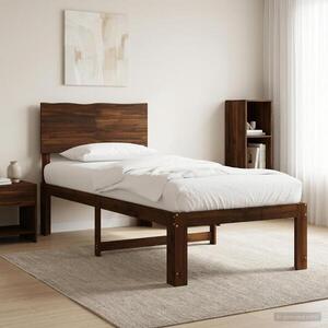 Imagine vidaXL Cadru de pat single cu tablie ROSTOCK Maro închis 75 x 190 cm