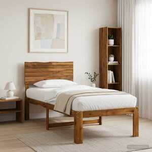 Imagine vidaXL Cadru de pat single cu tablie ROSTOCK natural 75 x 190 cm