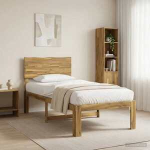 Imagine vidaXL Cadru de pat single cu tablie ROSTOCK Alb 75 x 190 cm