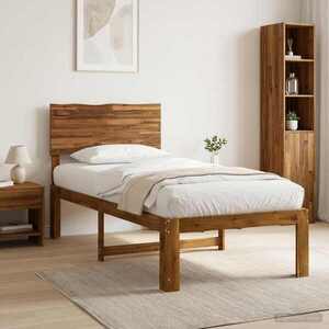 Imagine vidaXL Cadru de pat single cu tablie ROSTOCK natural 90 x 190 cm
