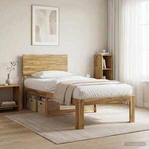 Imagine vidaXL Cadru de pat single cu tablie ROSTOCK Alb 90 x 190 cm