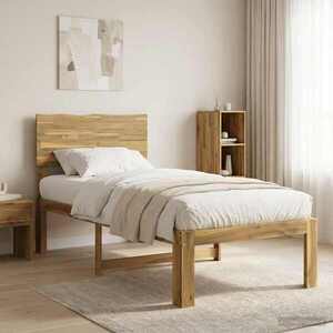 Imagine vidaXL Cadru de pat single cu tablie ROSTOCK Alb 80 x 200 cm