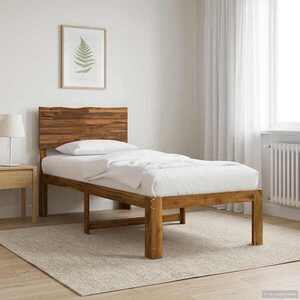 Imagine vidaXL Cadru de pat single cu tablie ROSTOCK natural 90 x 200 cm