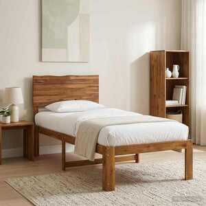 Imagine vidaXL Cadru de pat single cu tablie ROSTOCK natural 100 x 200 cm