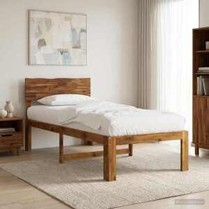 Imagine vidaXL Cadru de pat single cu tablie ROSTOCK natural 75 x 190 cm
