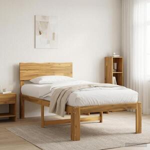 Imagine vidaXL Cadru de pat single cu tablie ROSTOCK Alb 75 x 190 cm