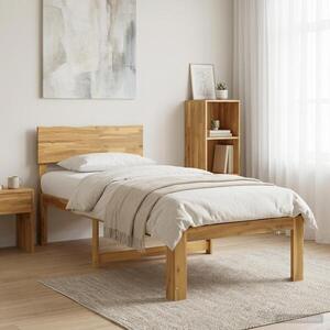 Imagine vidaXL Cadru de pat single cu tablie ROSTOCK Alb 90 x 190 cm