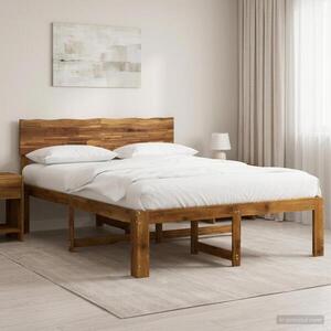 Imagine vidaXL Cadru de pat dublu cu spătar ROSTOCK natural 135 x 190 cm