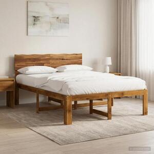 Imagine vidaXL Cadru de pat dublu cu spătar ROSTOCK natural 140 x 190 cm