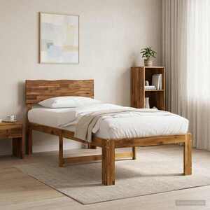 Imagine vidaXL Cadru de pat single cu tablie ROSTOCK natural 80 x 200 cm