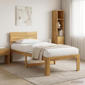 Imagine vidaXL Cadru de pat single cu tablie ROSTOCK Alb 90 x 200 cm