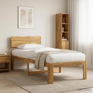 Imagine vidaXL Cadru de pat single cu tablie ROSTOCK Alb 100 x 200 cm