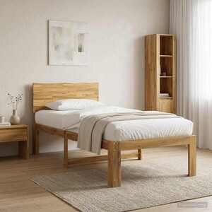 Imagine vidaXL Cadru de pat single cu tablie ROSTOCK Alb 75 x 190 cm