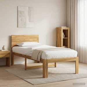 Imagine vidaXL Cadru de pat single cu tablie ROSTOCK Alb 90 x 190 cm
