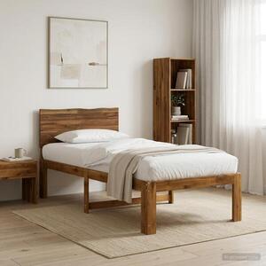 Imagine vidaXL Cadru de pat single cu tablie ROSTOCK natural 90 x 200 cm