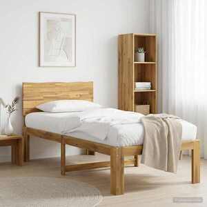 Imagine vidaXL Cadru de pat single cu tablie ROSTOCK Alb 90 x 200 cm