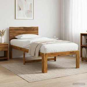 Imagine vidaXL Cadru de pat single cu tablie ROSTOCK natural 75 x 190 cm