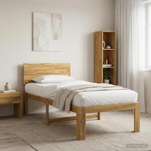 Imagine vidaXL Cadru de pat single cu tablie ROSTOCK Alb 90 x 190 cm