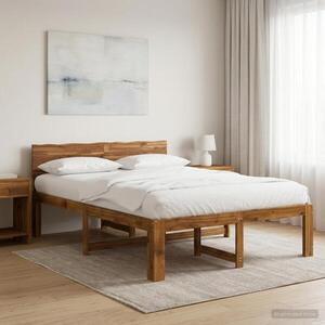 Imagine vidaXL Cadru de pat dublu cu spătar ROSTOCK natural 135 x 190 cm